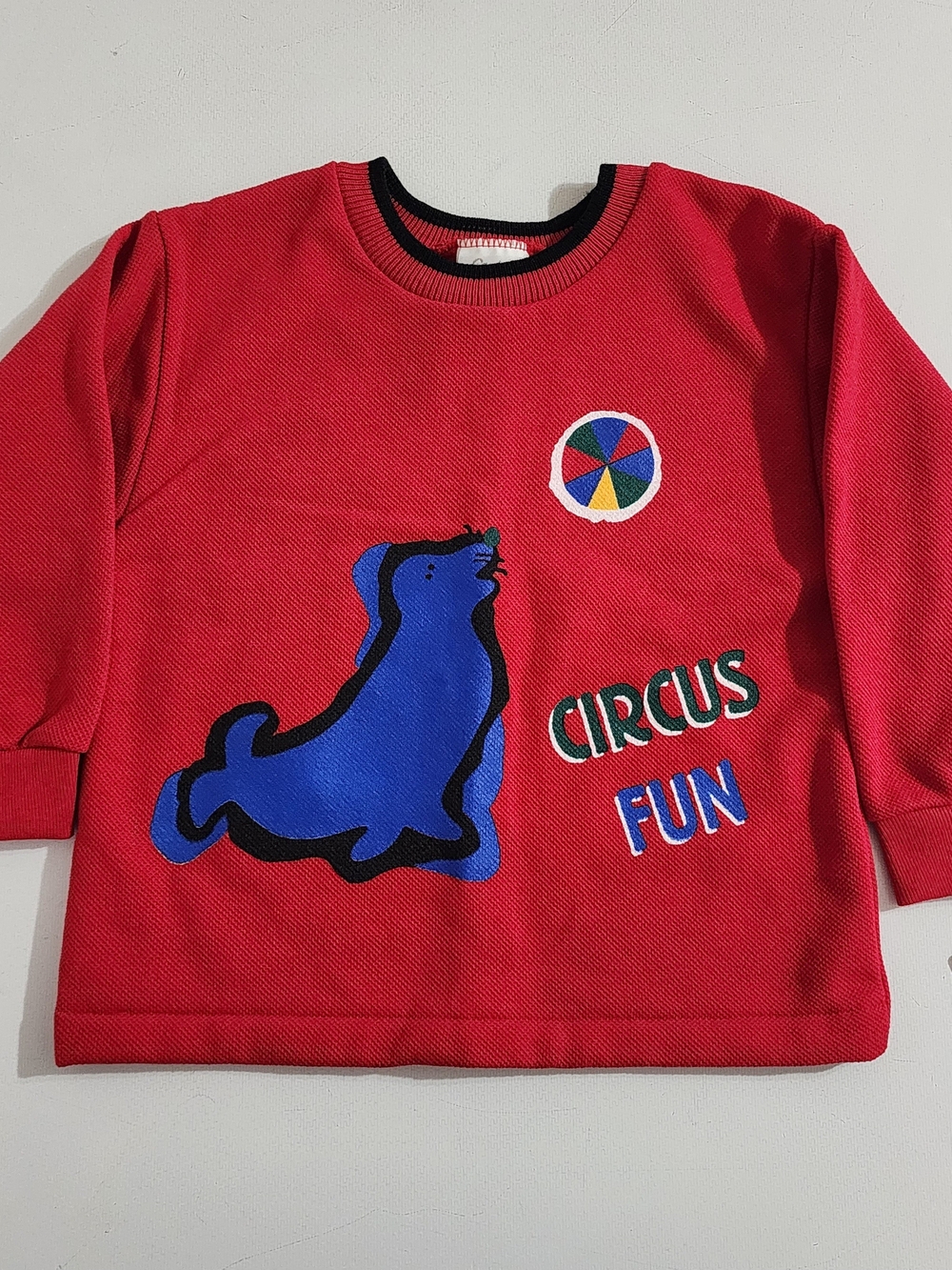 Vintage 1980s/90s Carter's Toddler "Circus Fun" Seal Pullover Sweater